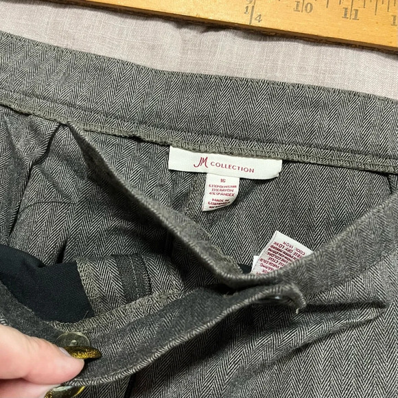 JM Collection Tweed Dress Pants Womens Size 16 Gray Heathered Straight Business - Picture 5 of 7